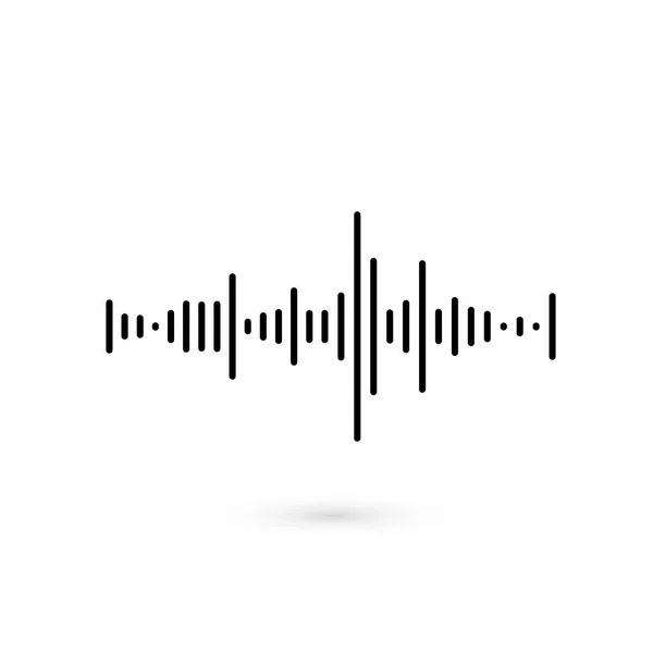 Vecteur Ondes Sonores Concept Ligne Mince Icône Minimale Sur Blanc — Image vectorielle