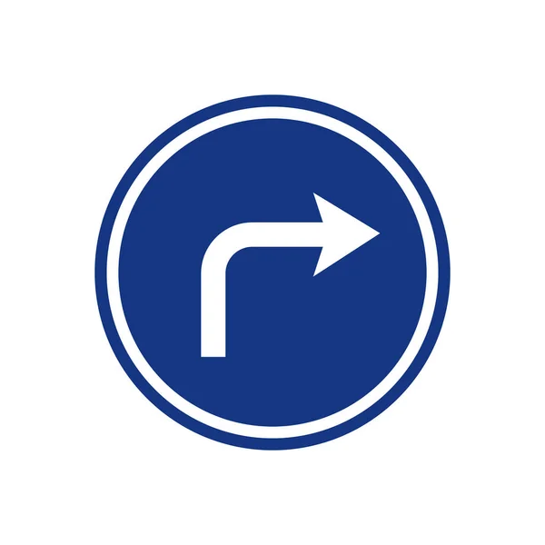 Rechts Abbiegen Verkehrszeichen Vektorillustration Eps10 — Stockvektor