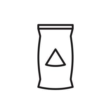 Beyaz arka planda çimento torbası simgesi. Stok vektörü