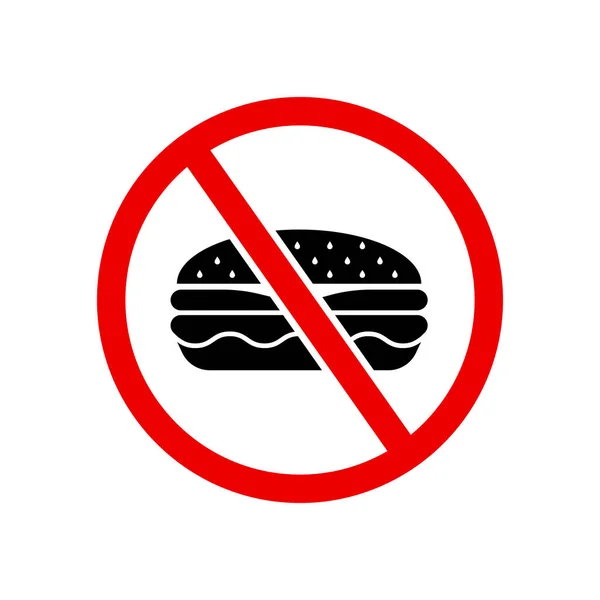 Food Allowed Sign Eating Prohibited Fast Food Prohibited Vector Illustration — Stock Vector