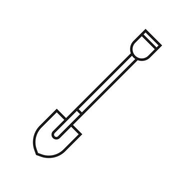 Beyaz arka planda kürek simgesi. Vektör Tasarım Şablonu