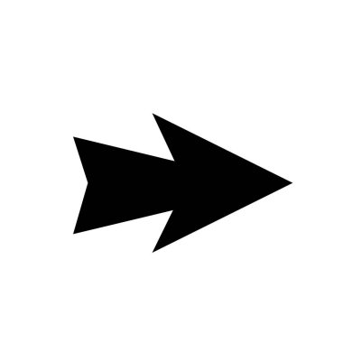 Beyaz üzerine ok simgesi. Vektör işareti. İmleç simgesi