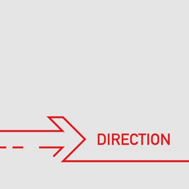 Yönlendirme konsepti. Soyut ok minimal tasarım çizgisi.