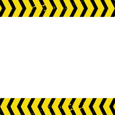 Beyaz arkaplan önünde uyarı bölgesi deseni. Siyah ve sarı polis çizgisi Vektör illüstrasyon tasarımı