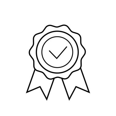 Sertifika simgesi. Birinci kalite. Başarı rozeti. Profil Doğrulama. İşaretleme simgesini kontrol et.