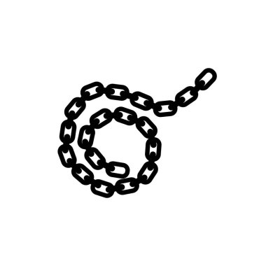 Beyaz arka planda zincir. Vektör simgesi. Tasarım elementi