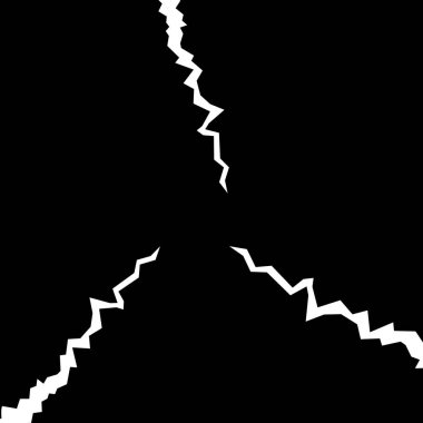 Yüzey çatladı. Çizim çatlak dokusu. Deprem üstüne deprem. Vektör illüstrasyonu