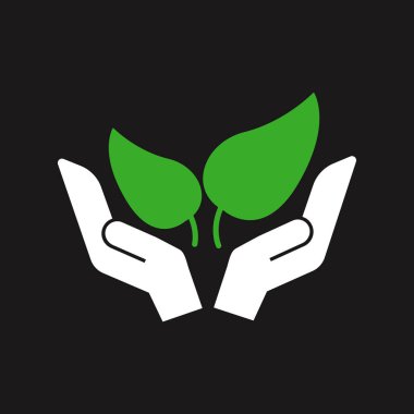 El logosu, basit ve temiz. Eko konsepti. Vektör simgesi