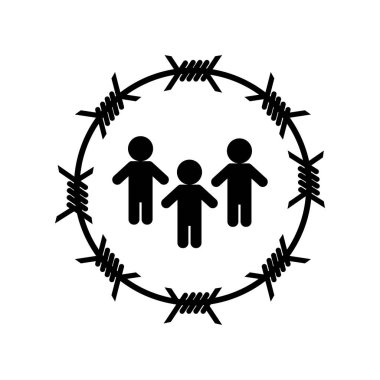 Raster dikenli teller beyaz arkaplanda düz bir simge oluşturuyor. Vektör