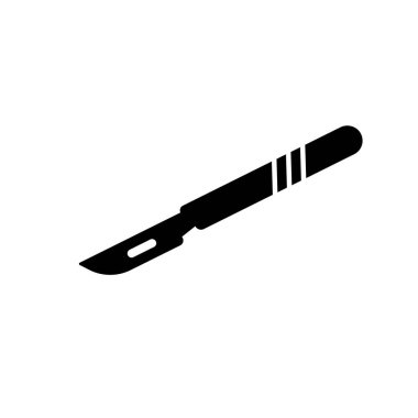 Tıbbi neşter vektör ikonu. Hastane bıçağı tabela çizimi.