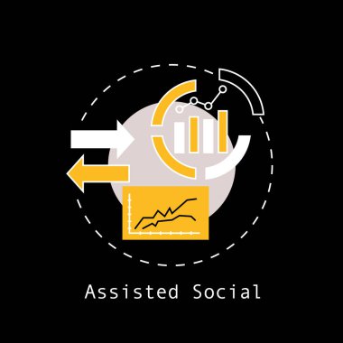 Yardımcı sosyal dönüşüm konsepti ikonu. İnternet sitesi trafik fikri ince çizgi çizimi. SMM ölçümleri. Seyirci artışı, katılım, satış dönüşüm oranı. Web analizleri. Vektör izole çizimi
