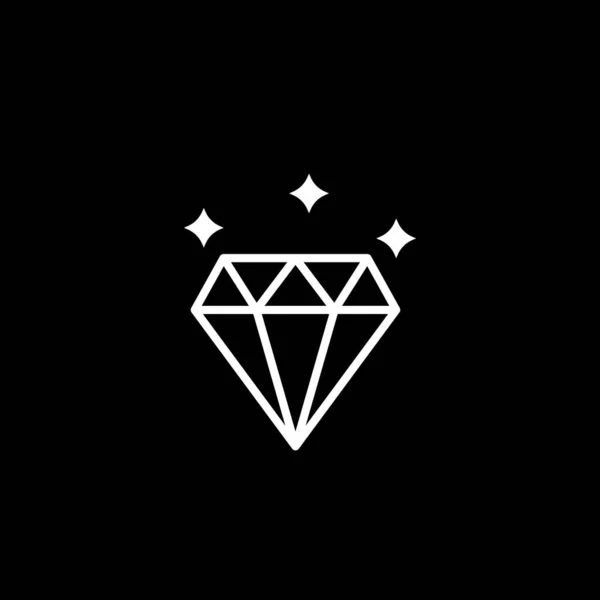 Icono Diamante Vector Cristal Jewerly Illustration Aislado Sobre Fondo Negro — Vector de stock