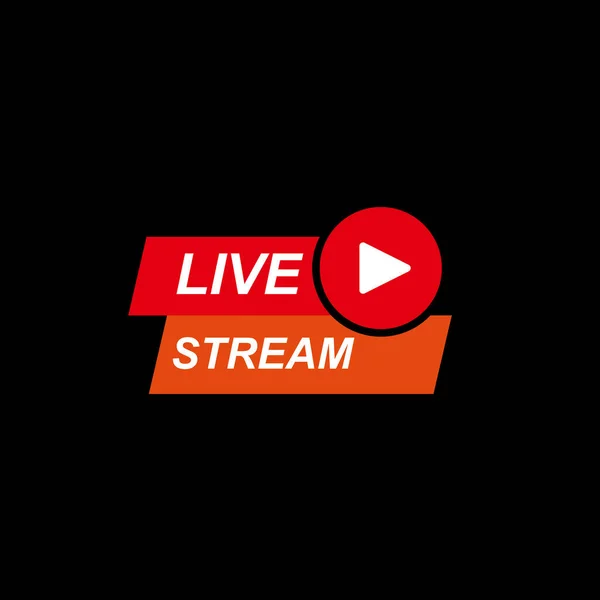 Live Ström Ikon Vektor Logotyp Videosändningar Live Stream Nyheter Online — Stock vektor