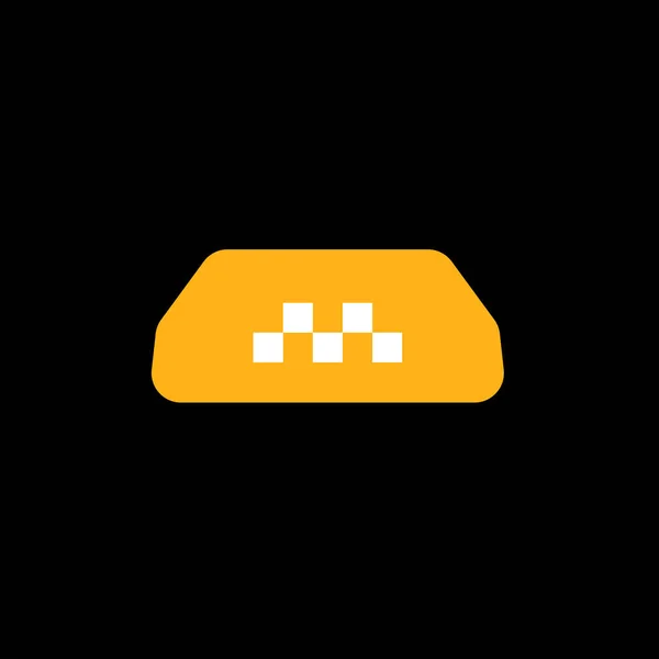 Κίτρινη Φωτεινή Πινακίδα Ταξί Απομονωμένη Μαύρο Φόντο Εικονογράφηση Διανύσματος — Διανυσματικό Αρχείο