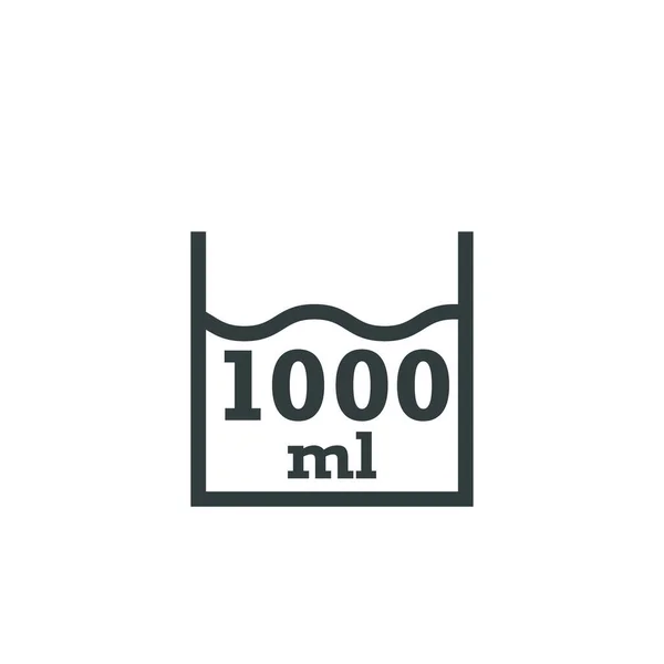 Σύμβολο Liter Εκτιμώμενες Ποσότητες 1000 Χιλιοστόλιτρα Λευκό — Διανυσματικό Αρχείο