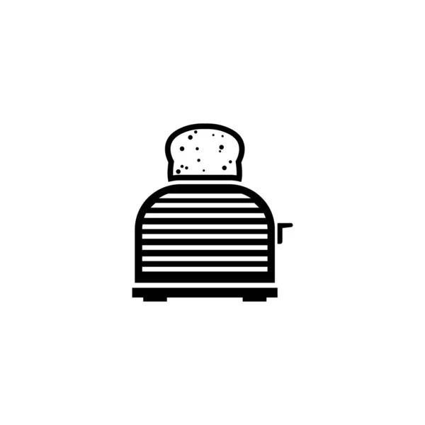 Toaster Bread Line Icon White Background Vector — Stock Vector