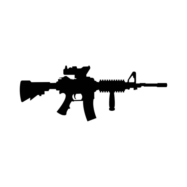 Illustrazione Vettoriale Fucile Assalto Illustrazione Fucile Assalto Icona Fucile Fuoco — Vettoriale Stock