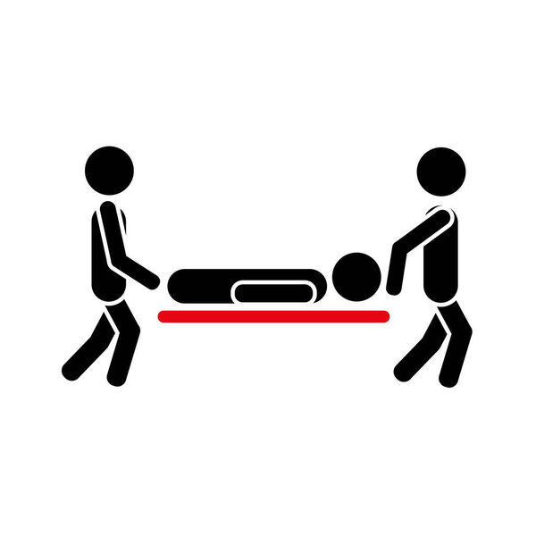 stretcher with wheels icon. vector sign symbol on white background