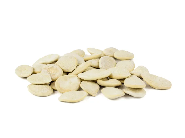 Small Bunch Pumpkin Seeds Isolated White Background Photograph Seeds Common — Stock Photo, Image