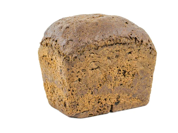 Un pain noir à partir de farine grossière isolé sur un fond blanc . — Photo