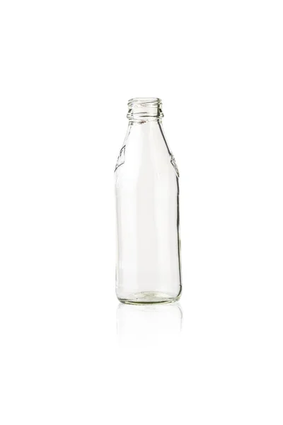 Empty glass bottle isolated on white background. — Stock Photo, Image