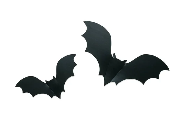Silhouette of two bats isolated on a white background. — Stock Photo, Image