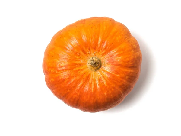 Top view of a large ripe pumpkin isolated on a white background. — Stock Photo, Image