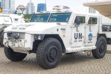 Jakarta, Endonezya - 21 Eylül 2025: Endonezya 'dan BM barış araçları.