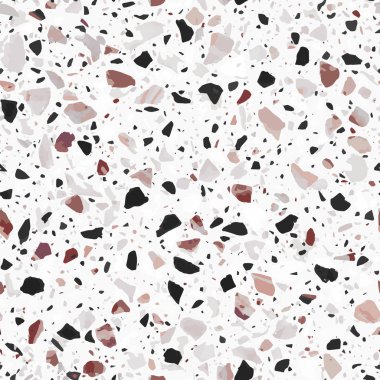 Terrazzo döşeme vektör Dikişsiz desen gri renklerde