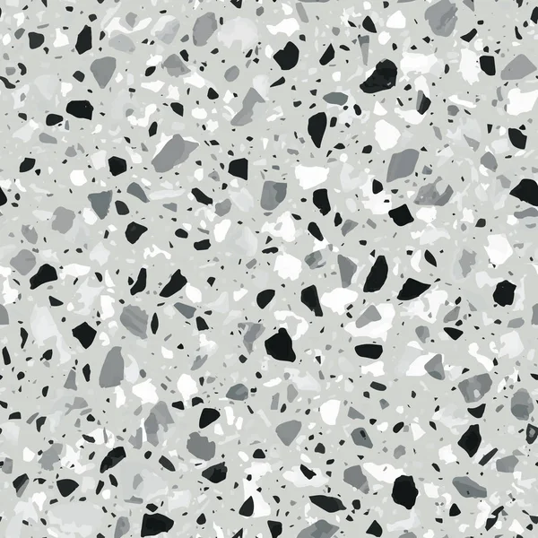 Terrazzo Padló Vektor Zökkenőmentes Minta Világos Szürke Színekben Klasszikus Olasz — Stock Vector