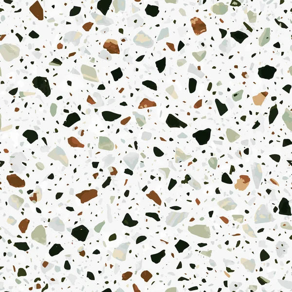 Terrazzo revêtement de sol vectoriel motif sans couture dans des couleurs claires — Image vectorielle