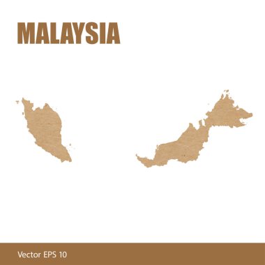 Malezya detaylı Haritası Kraft kağıt dışarı kesmek