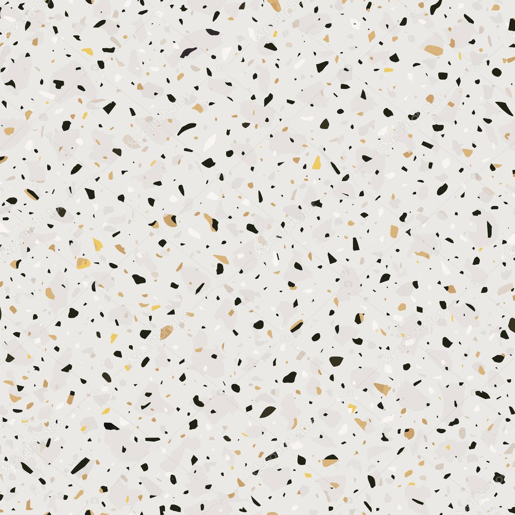 Terrazzo flooring vector seamless pattern in light colors