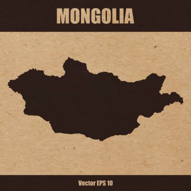 Moğolistan detaylı harita Kraft kağıt üzerinde