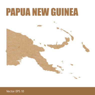 Papua Yeni Gine detaylı Haritası Kraft kağıt dışarı kesmek