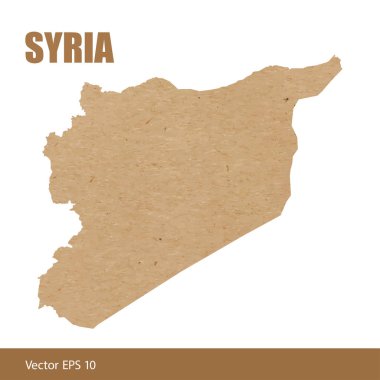 Suriye detaylı Haritası vektör çizim Kraft kağıt veya karton kesme