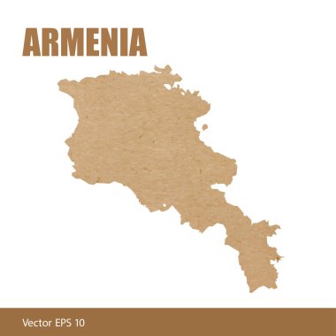 Ermenistan'ın detaylı harita vektör çizim Kraft kağıt veya karton kesme