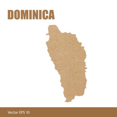 Kraft kağıt veya karton detaylı Dominika Haritası vektör çizim kesmek