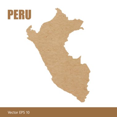 Peru detaylı Haritası vektör çizim Kraft kağıt veya karton kesme