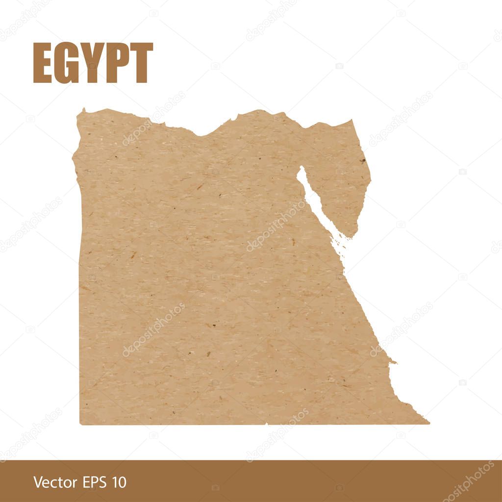 Vector illustration of detailed map of Egypt cut out of craft paper or cardboard