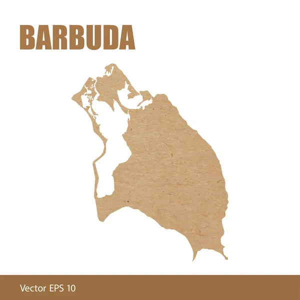 Ilustração Vetorial Mapa Detalhado Barbuda Cortado Papel Artesanal Papelão — Vetor de Stock