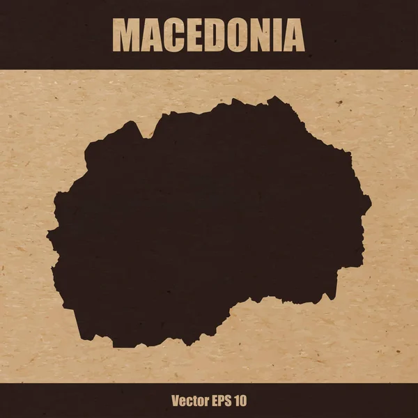 Mapa detalhado de Macedónia sobre papel de fundo artesanal — Vetor de Stock