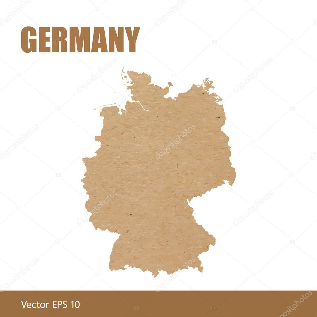 Vector illustration of detailed map of Germany cut out of craft paper