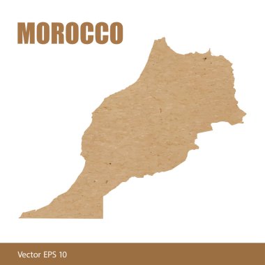 Fas detaylı Haritası vektör çizim Kraft kağıt veya karton kesme