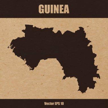 Gine detaylı harita Kraft kağıt veya karton arka plan üzerinde vektör çizim