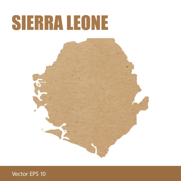 Sierra Leone Detaylı Haritası Vektör Çizim Kraft Kağıt Veya Karton — Stok Vektör