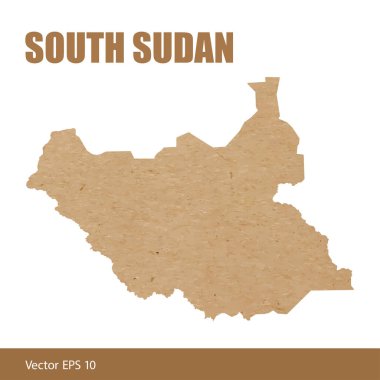 Güney Sudan detaylı Haritası vektör çizim Kraft kağıt veya karton kesme
