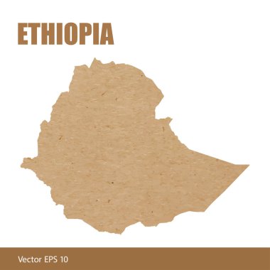 Kraft kağıt veya karton detaylı Etiyopya Haritası vektör çizim kesmek