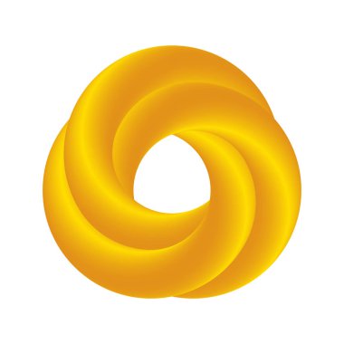 Beyaz arka plan karede soyut kalın üçlü altın yüzük