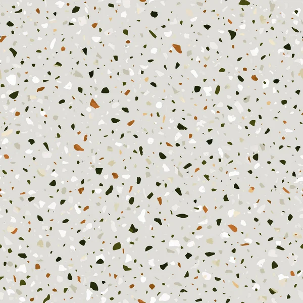 Terrazzo golv vektor sömlösa mönster i jordfärger — Stock vektor